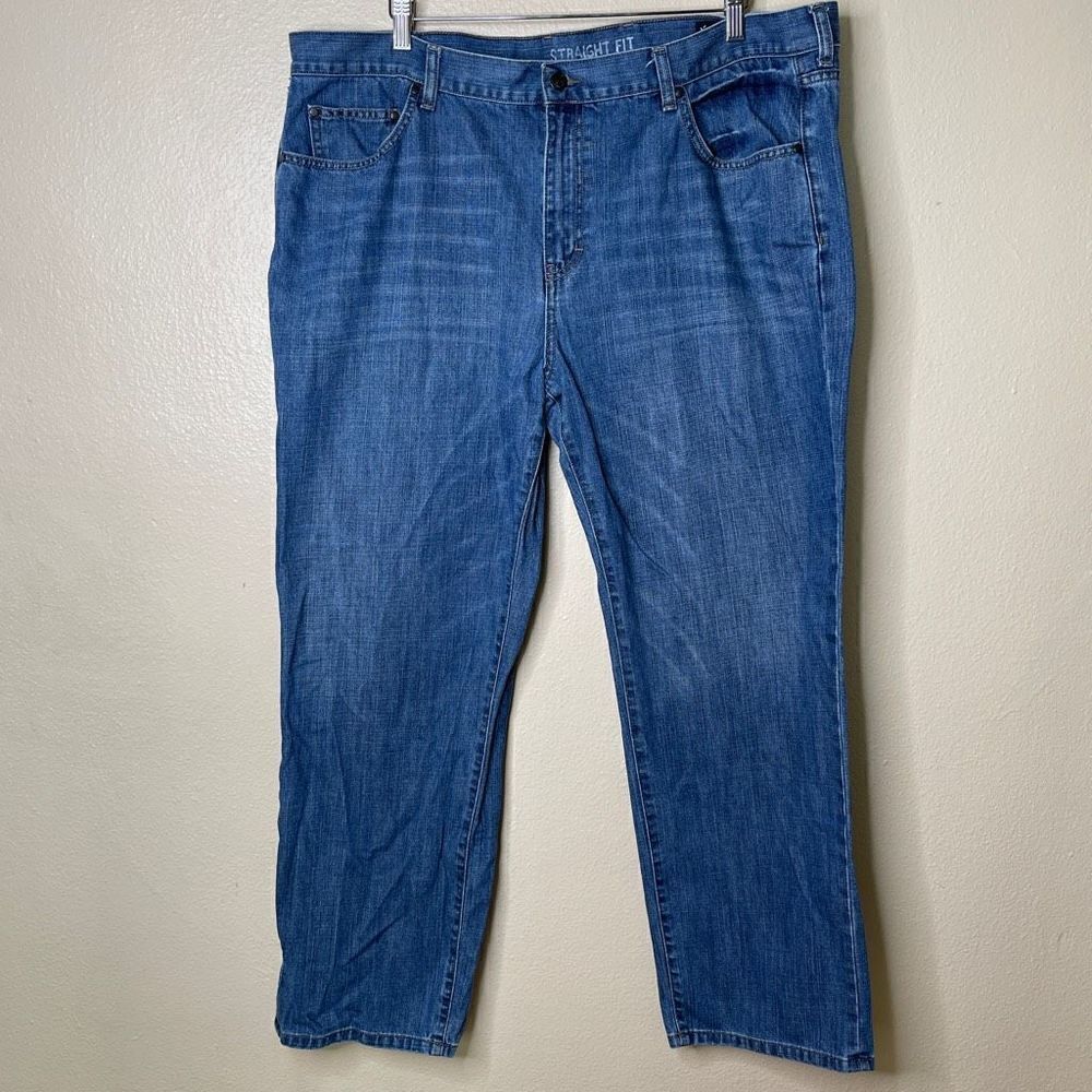 Chaps Jeans Mens 42X30 Blue Denim Straight Leg Cotton Medium Wash
